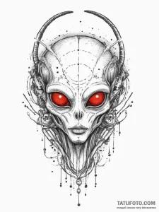 Tattoo sketch alien head tattoo, tattoo line... - эскиз тату (№1756448952_0, 29.08.2025 06:29) — Tatufoto.com