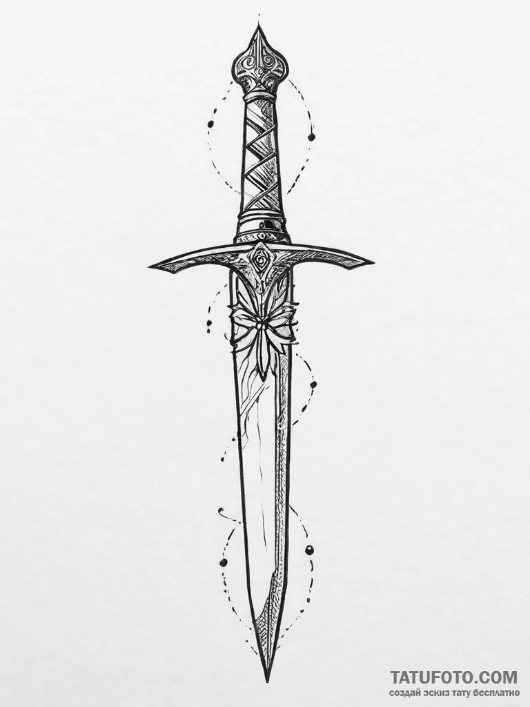 Tattoo sketch dagger, tattoo drawing outline,... - эскиз тату (№1756449150_0, 29.08.2025 06:32) — Tatufoto.com