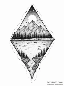 Tattoo sketch map, ink illustration for tatto... - эскиз тату (№1756451132_0, 29.08.2025 07:05) — Tatufoto.com
