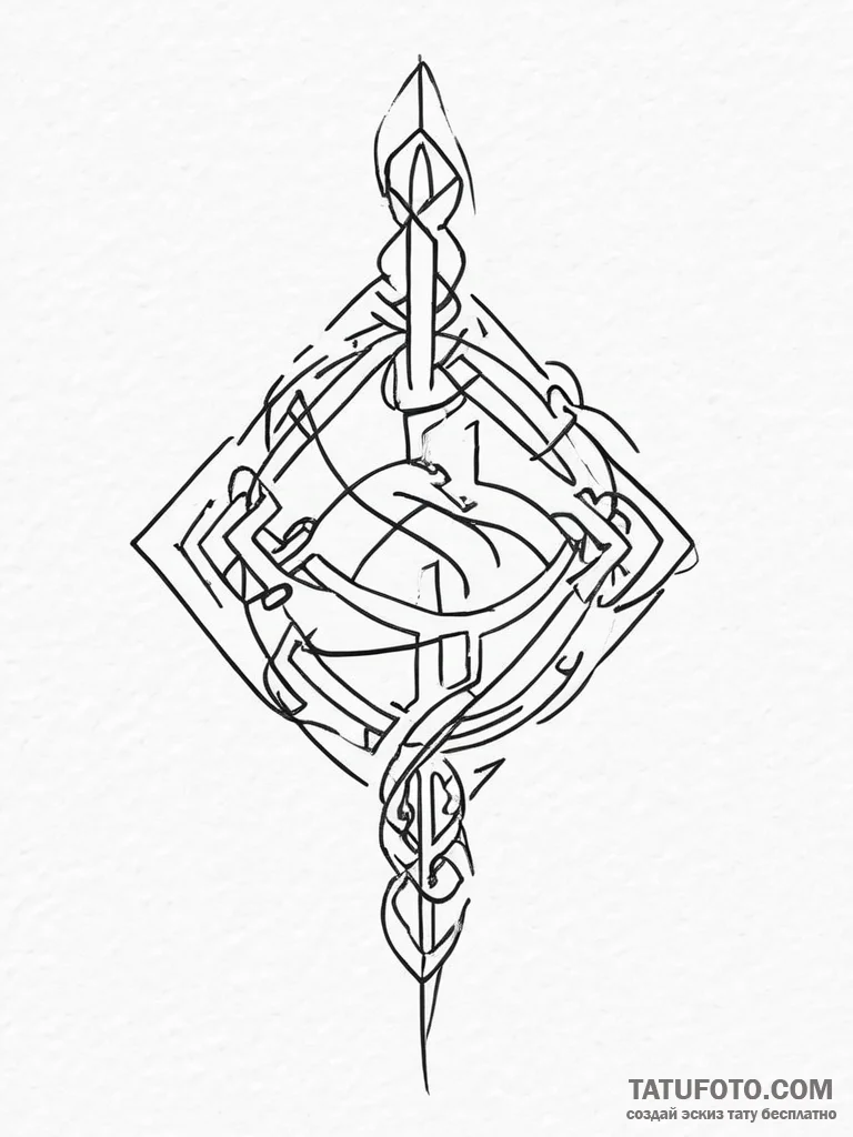 Tattoo sketch hieroglyphic symbol for "end" w... - эскиз тату (№1756451329_0, 29.08.2025 07:08) — Tatufoto.com
