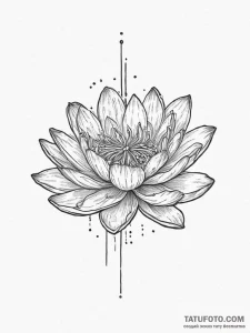Tattoo sketch water lily flower, tattoo drawi... - эскиз тату (№1756451726_0, 29.08.2025 07:15) — Tatufoto.com