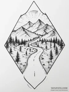 Tattoo sketch road - эскиз тату (№1756453305_0, 29.08.2025 07:41) — Tatufoto.com
