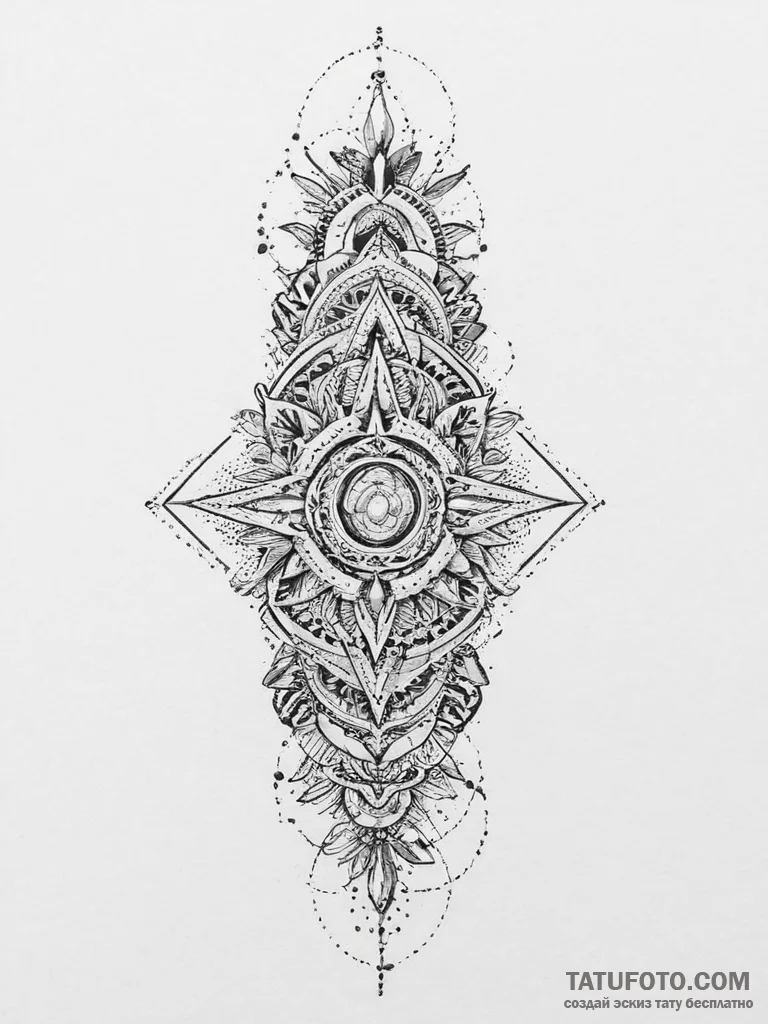 Tattoo sketch узор в виде тотема, tattoo sket... - эскиз тату (№1756456070_0, 29.08.2025 08:27) — Tatufoto.com