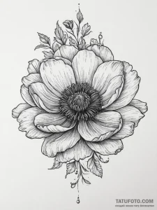 Tattoo sketch anemone, concept art for tattoo... - эскиз тату (№1756457260_0, 29.08.2025 08:47) — Tatufoto.com