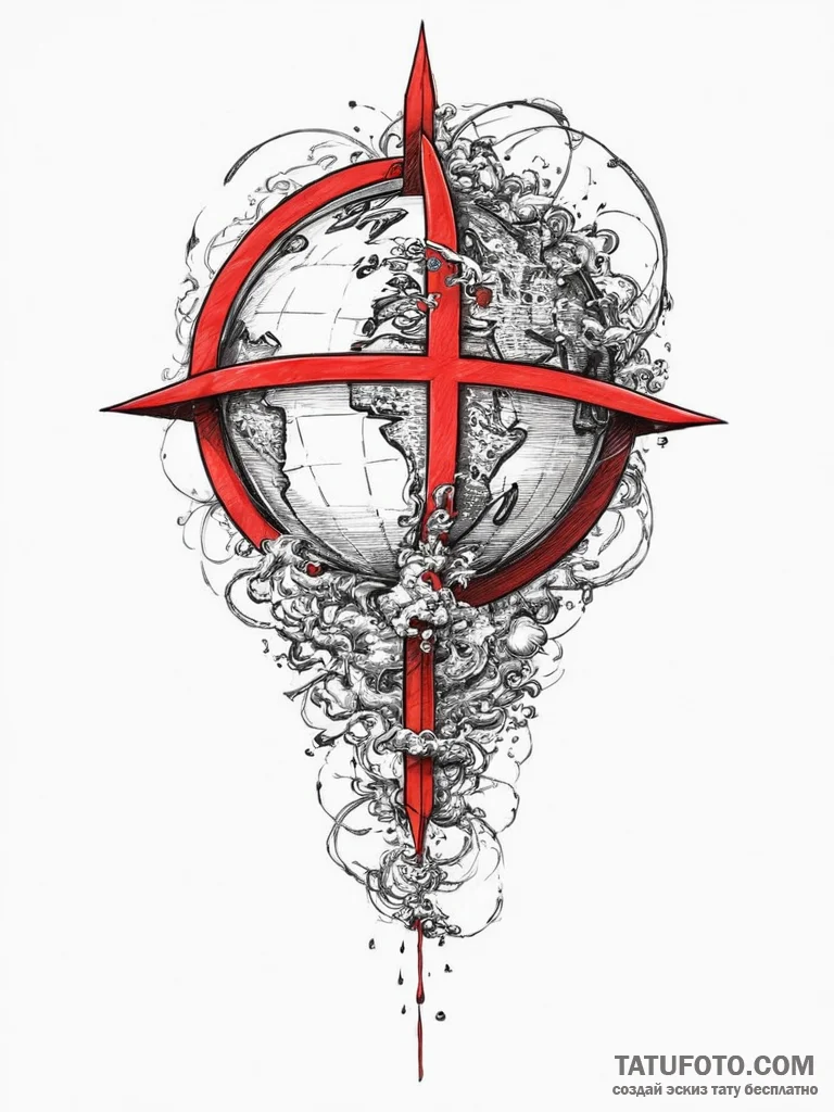Tattoo sketch globe, concept art for tattoo,... - эскиз тату (№1756457657_0, 29.08.2025 08:54) — Tatufoto.com