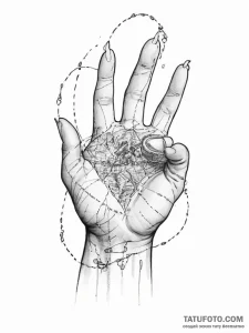 Tattoo sketch hands with a map, tattoo sketch... - эскиз тату (№1756458641_0, 29.08.2025 09:10) — Tatufoto.com