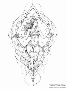 Tattoo sketch cosmic person - эскиз тату (№1756459038_0, 29.08.2025 09:17) — Tatufoto.com