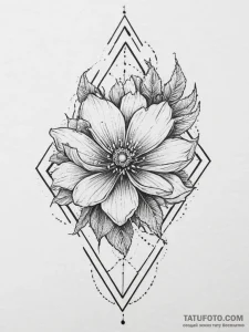 Tattoo sketch alatyr with a flower, tattoo sk... - эскиз тату (№1756461611_0, 29.08.2025 10:00) — Tatufoto.com