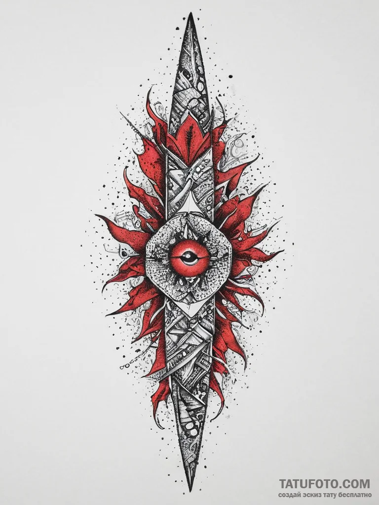 Tattoo sketch knife, artistic tattoo sketch,... - эскиз тату (№1756462604_0, 29.08.2025 10:16) — Tatufoto.com