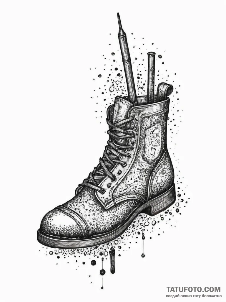Tattoo sketch cobbler shoe and needle, tattoo... - эскиз тату (№1756462801_0, 29.08.2025 10:20) — Tatufoto.com