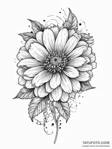 Tattoo sketch zinnia flower, tattoo sketch de... - эскиз тату (№1756463000_0, 29.08.2025 10:23) — Tatufoto.com
