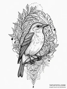 Tattoo sketch puns a nightingale that says "i... - эскиз тату (№1756463789_0, 29.08.2025 10:36) — Tatufoto.com