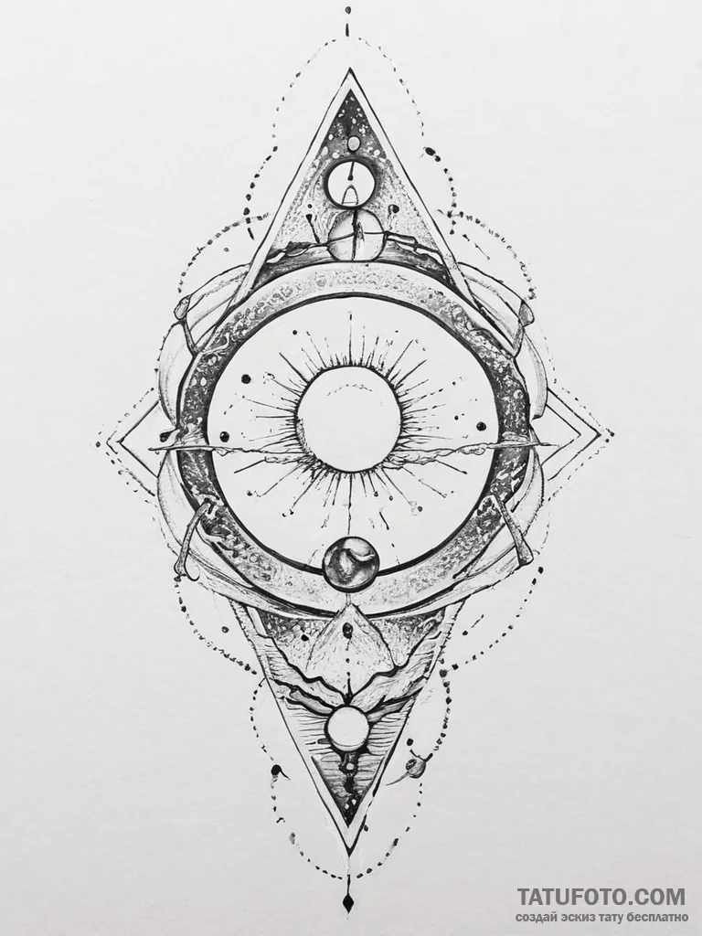 Tattoo sketch cosmic lore, artistic tattoo sk... - эскиз тату (№1756463988_0, 29.08.2025 10:39) — Tatufoto.com