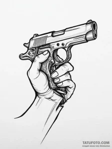Tattoo sketch hands with a pistol, tattoo dra... - эскиз тату (№1756464976_0, 29.08.2025 10:56) — Tatufoto.com