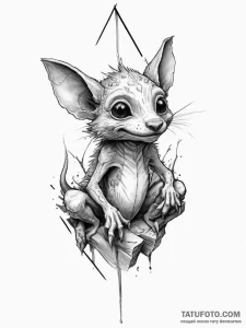 Tattoo sketch kobold trap, ink illustration f... - эскиз тату (№1756465574_0, 29.08.2025 11:06) — Tatufoto.com