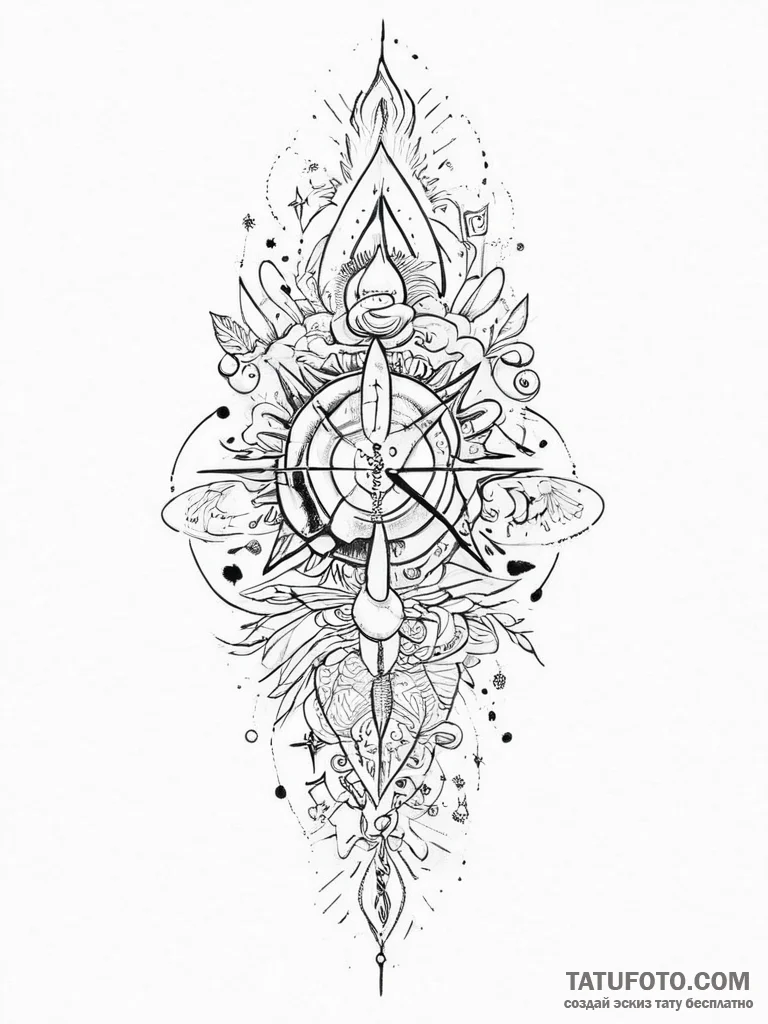 Tattoo sketch cosmic narrative, tattoo drawin... - эскиз тату (№1756465971_0, 29.08.2025 11:12) — Tatufoto.com