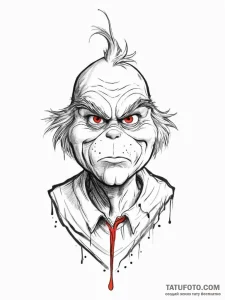 Tattoo sketch the grinch with a tail, tattoo... - эскиз тату (№1756466567_0, 29.08.2025 11:22) — Tatufoto.com