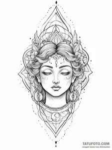 Tattoo sketch divine representation, tattoo f... - эскиз тату (№1756467953_0, 29.08.2025 11:45) — Tatufoto.com