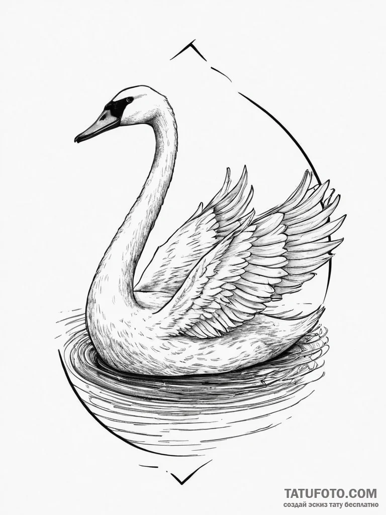 Tattoo sketch trumpeter swan, ink illustratio... - эскиз тату (№1756468151_0, 29.08.2025 11:49) — Tatufoto.com