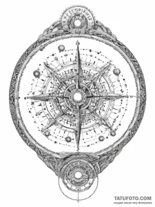 Tattoo sketch astrolabe, artistic tattoo sket... - эскиз тату (№1756468548_0, 29.08.2025 11:55) — Tatufoto.com