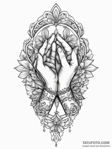 Tattoo sketch hands with a memorial, tattoo d... - эскиз тату (№1756468745_0, 29.08.2025 11:59) — Tatufoto.com