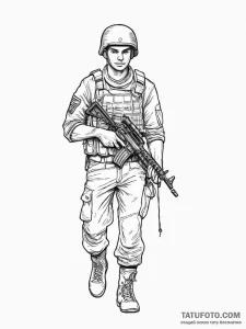 Tattoo sketch soldier with a key, tattoo sket... - эскиз тату (№1756469731_0, 29.08.2025 12:15) — Tatufoto.com
