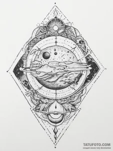 Tattoo sketch cosmic being, tattoo drawing ou... - эскиз тату (№1756469931_0, 29.08.2025 12:18) — Tatufoto.com
