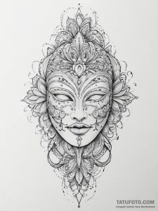 Tattoo sketch mask, concept art for tattoo, b... - эскиз тату (№1756470722_0, 29.08.2025 12:32) — Tatufoto.com