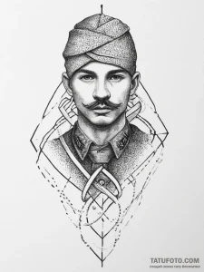Tattoo sketch soldier with a knot, ink illust... - эскиз тату (№1756471515_0, 29.08.2025 12:45) — Tatufoto.com