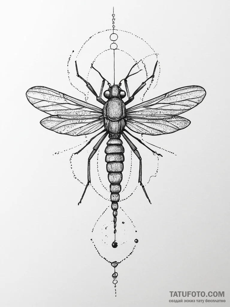 Tattoo sketch mosquito, tattoo line art, old... - эскиз тату (№1756472498_0, 29.08.2025 13:01) — Tatufoto.com