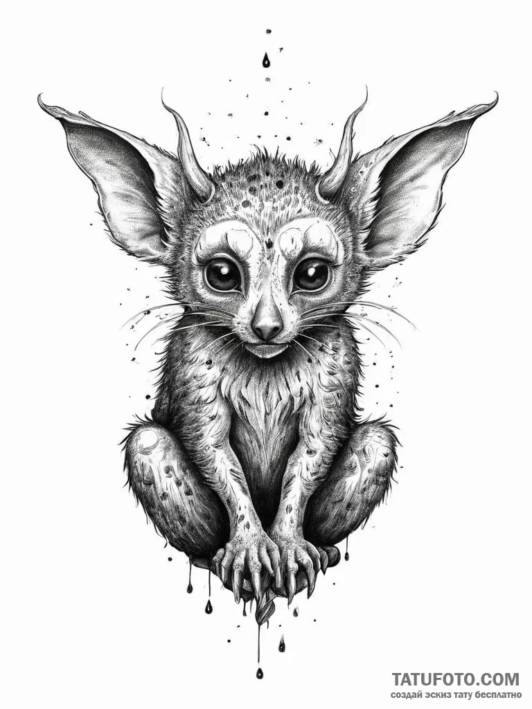 Tattoo sketch aye-aye, tattoo sketch design,... - эскиз тату (№1756472913_0, 29.08.2025 13:08) — Tatufoto.com