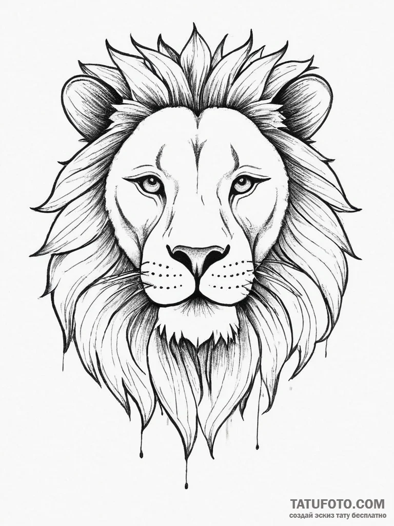 Tattoo sketch spirit animal lion, tattoo draw... - эскиз тату (№1756473694_0, 29.08.2025 13:21) — Tatufoto.com