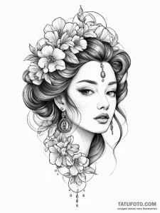 Tattoo sketch jade, artistic tattoo sketch, o... - эскиз тату (№1756476098_0, 29.08.2025 14:01) — Tatufoto.com