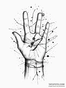 Tattoo sketch hands with a constellation, art... - эскиз тату (№1756476894_0, 29.08.2025 14:14) — Tatufoto.com
