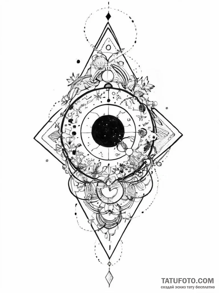 Tattoo sketch cosmic source, tattoo drawing o... - эскиз тату (№1756477289_0, 29.08.2025 14:21) — Tatufoto.com