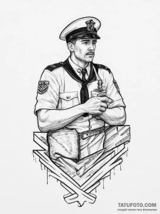 Tattoo sketch soldier with a letter, tattoo s... - эскиз тату (№1756478083_0, 29.08.2025 14:34) — Tatufoto.com