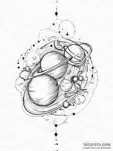Tattoo sketch planets, artistic tattoo sketch... - эскиз тату (№1756478681_0, 29.08.2025 14:44) — Tatufoto.com