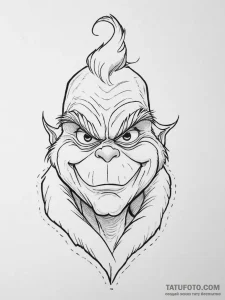 Tattoo sketch the grinch with a portrait, tat... - эскиз тату (№1756479077_0, 29.08.2025 14:51) — Tatufoto.com