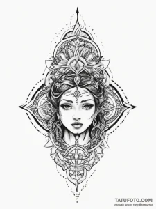 Tattoo sketch sacred source, tattoo sketch de... - эскиз тату (№1756480069_0, 29.08.2025 15:07) — Tatufoto.com