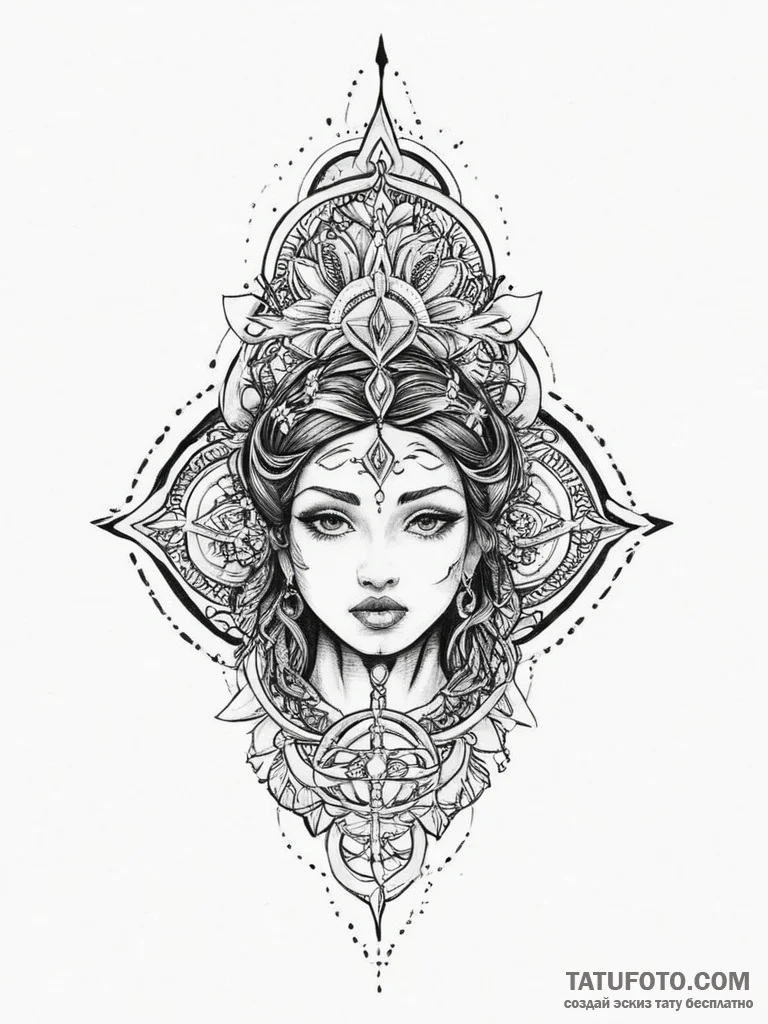 Tattoo sketch sacred source, tattoo sketch de... - эскиз тату (№1756480069_0, 29.08.2025 15:07) — Tatufoto.com