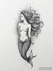 Tattoo sketch mermaid tattoo, ink illustratio... - эскиз тату (№1756480675_0, 29.08.2025 15:17) — Tatufoto.com