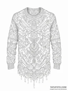 Tattoo sketch knit sweater with intricate pat... - эскиз тату (№1756481463_0, 29.08.2025 15:31) — Tatufoto.com
