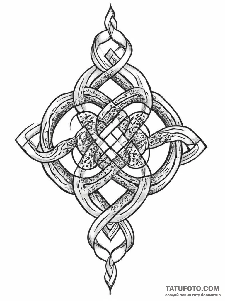 Tattoo sketch slavic knot with a spiral - эскиз тату (№1756482257_0, 29.08.2025 15:44) — Tatufoto.com