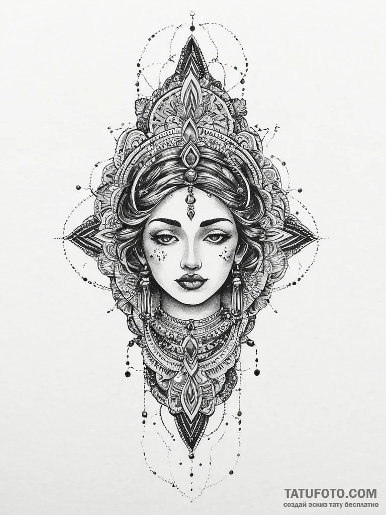 Tattoo sketch divine representation, tattoo s... - эскиз тату (№1756482456_0, 29.08.2025 15:47) — Tatufoto.com