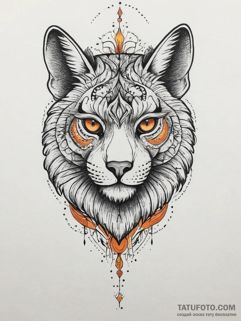 Tattoo sketch orange, tattoo line art, vibran... - эскиз тату (№1756484839_0, 29.08.2025 16:27) — Tatufoto.com