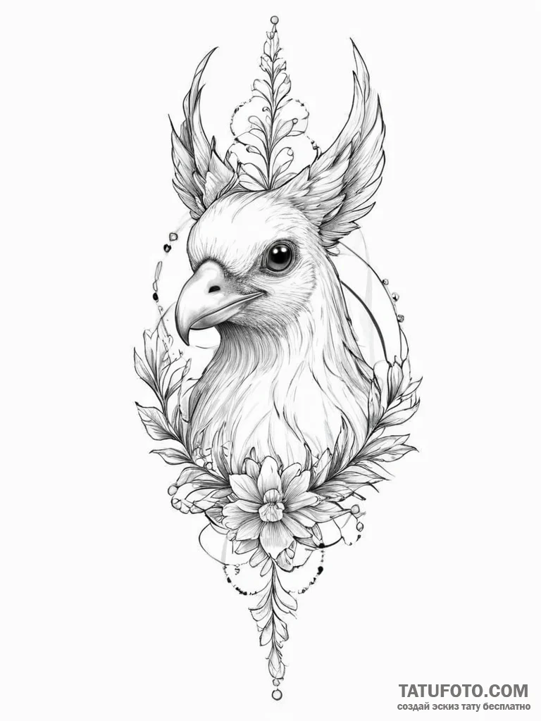 Tattoo sketch cockatrice - эскиз тату (№1756485229_0, 29.08.2025 16:33) — Tatufoto.com