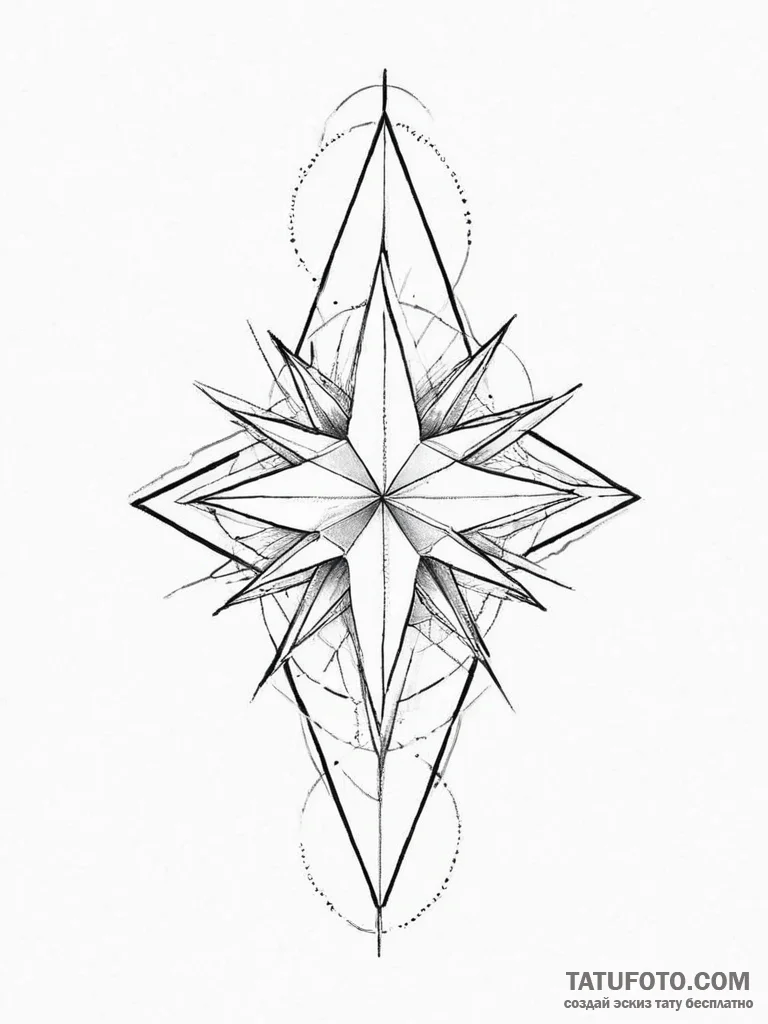 Tattoo sketch geometric star - эскиз тату (№1756485824_0, 29.08.2025 16:43) — Tatufoto.com