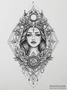 Tattoo sketch pagan altar, tattoo flash sheet... - эскиз тату (№1756488414_0, 29.08.2025 17:26) — Tatufoto.com