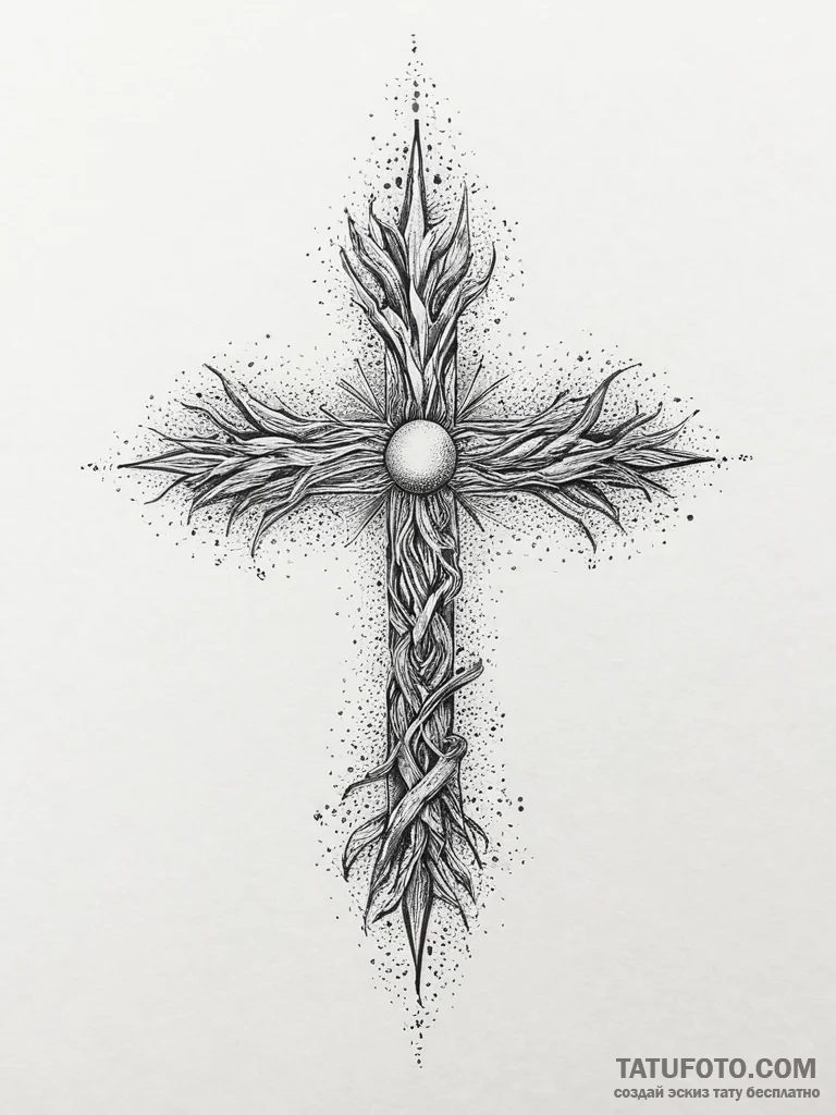 Tattoo sketch cosmic root, concept art for ta... - эскиз тату (№1756490425_0, 29.08.2025 18:00) — Tatufoto.com