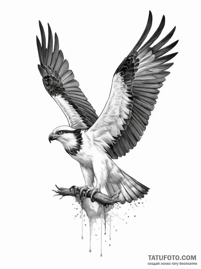 Tattoo sketch osprey - эскиз тату (№1756495050_0, 29.08.2025 19:17) — Tatufoto.com